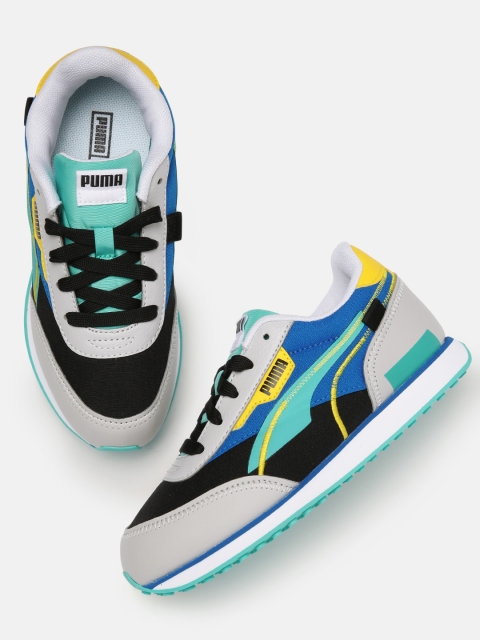 

Puma Boys Grey & Black Colourblocked Future Rider Twofold Trainers Sneakers