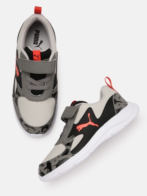 

Puma Boys Grey & Beige Fun Racer Shark Sneakers