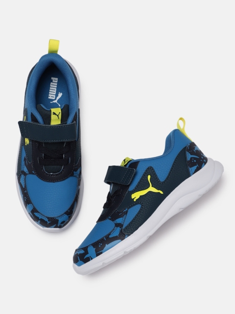 

Puma Boys Blue Fun Racer Shark Printed Slip-On Sneakers