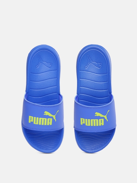 

Puma Boys Blue & Yellow Printed Popcat 20 Sliders