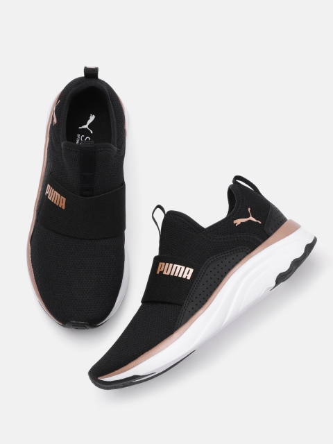

Puma Girls Black Textile Softride Sophia Slip-On Youth Trainers Sneakers