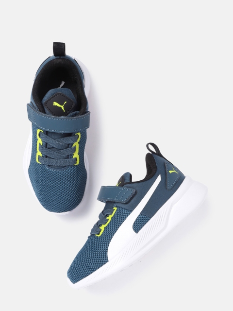 

Puma Boys Teal Blue & White Flyer V PS Knit Softfoam Running Shoes