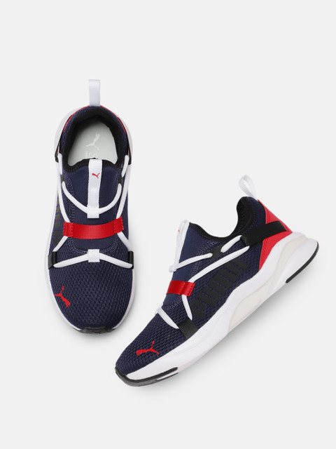 

Puma Boys Navy Blue & Red Softride Rift Pop Youth Running Shoes