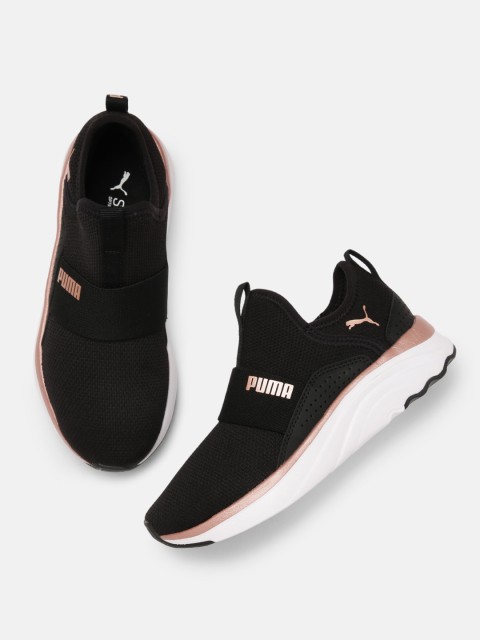 

Puma Girls Black Softride Sophia Slip-On Sneakers