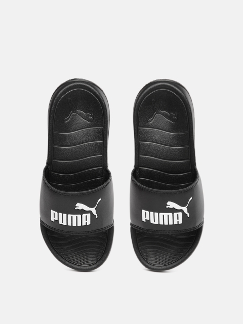 

Puma Boys Black & White Printed Popcat 20 Sliders