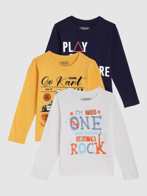 

Cherokee Boys Pack of 3 Assorted Printed Round Neck T-shirt