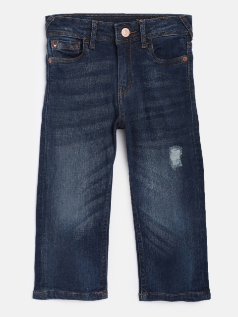 

Allen Solly Junior Boys Blue Low Distress Heavy Fade Stretchable Jeans