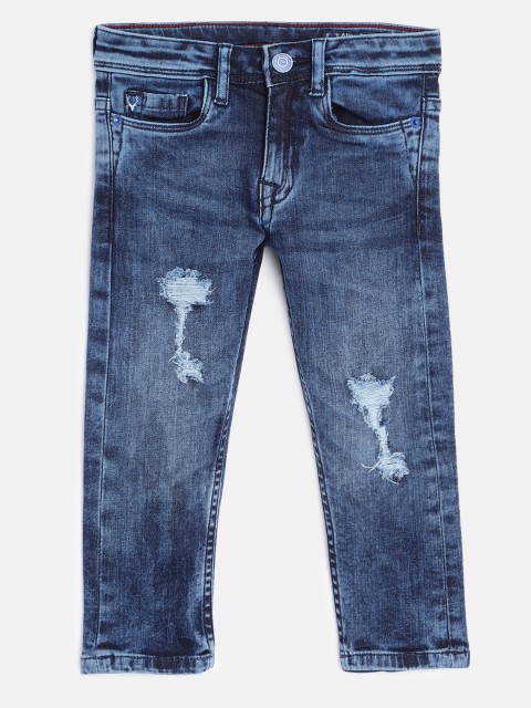 

Allen Solly Junior Boys Navy Blue Skinny Fit Mildly Distressed Heavy Fade Jeans
