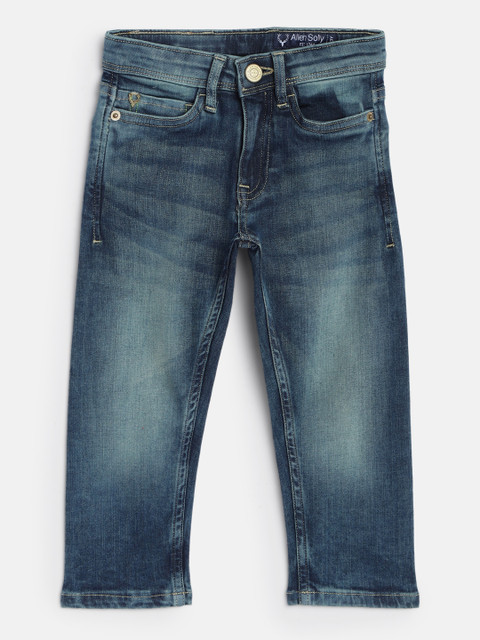 

Allen Solly Junior Boys Blue Washed Mid-Rise Heavy Fade Stretchable Jeans
