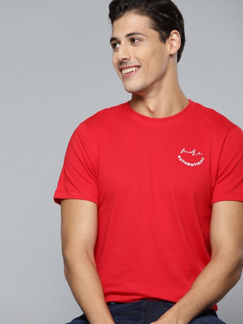 

Mast Harbour Men Red Pure Cotton Solid Pure Cotton T-shirt