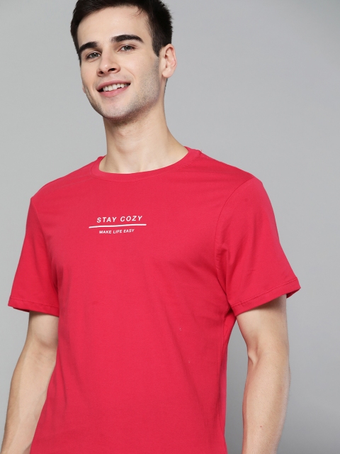 

Mast & Harbour Men Red Typography Printed Handcrafted T-shirt