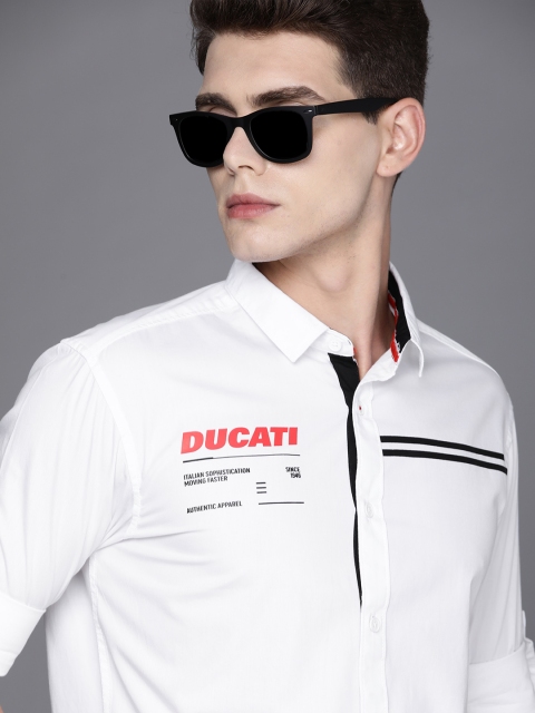 

Ducati Men White & Black Printed Casual Shirt