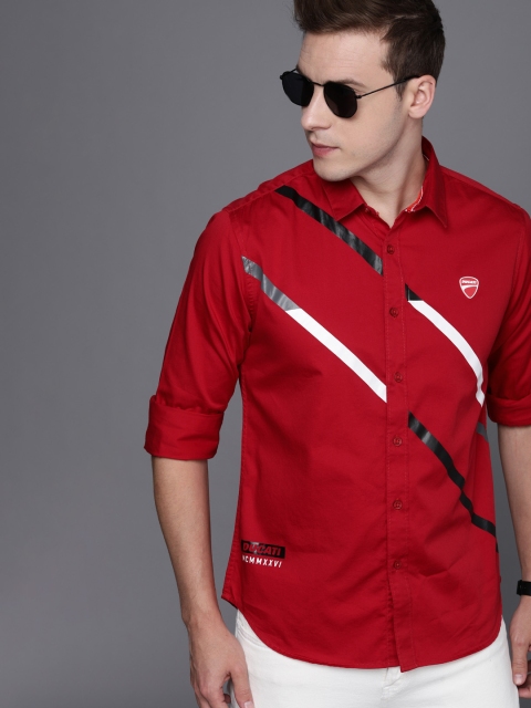 

Ducati Men Red Pure Cotton Casual Shirt
