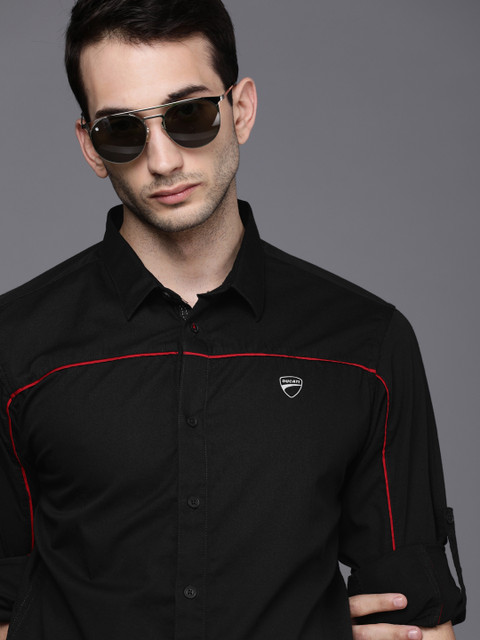 

Ducati Men Black Solid Casual Shirt