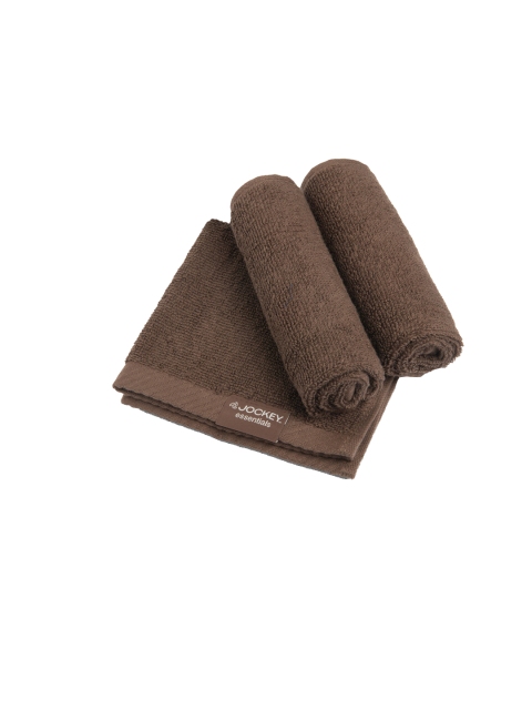 

Jockey Set Of 3 Brown Solid Pure Cotton 450 GSM Face Towels