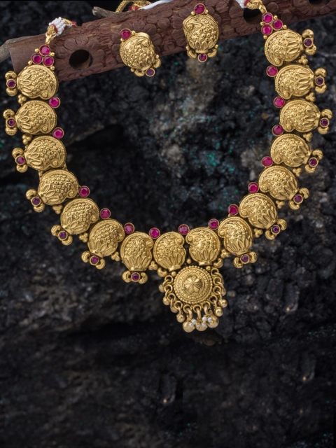 

Alankruthi Gold-Plated Multicoloured Stone-Studded Jewellery Set