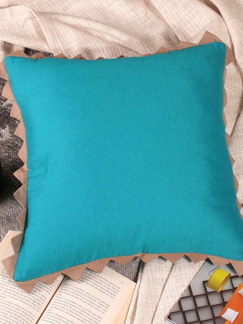 

Molcha Blue Set of 2 Handcrafted Square Cushion Covers