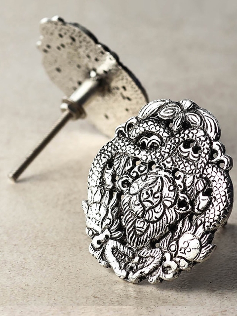 

Unique Set Of 2 Decorative Metal Cabinet Drawer Knob, Silver