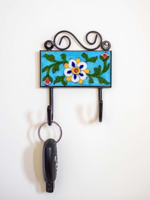 

Neerja Turquoise Blue & Green Handmade Wall Tile Hook