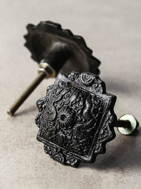

Neerja Set Of 2 Black Metal Cabinet Drawer Knobs
