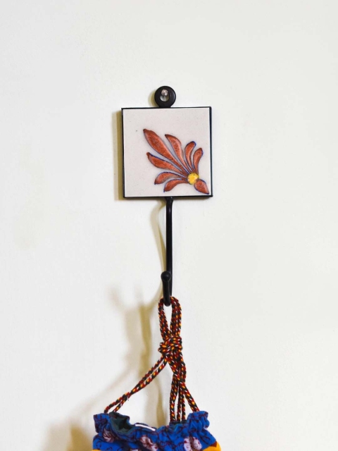 

Neerja White & Black Pottery Handmade Wall Tile Hook