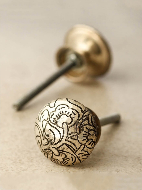 

Neerja Set Of 2 Silver-Toned Metal Cabinet Drawer Knobs