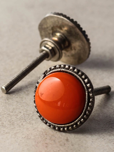 

Neerja Set Of 2 Orange Round Metal Cabinet Knob
