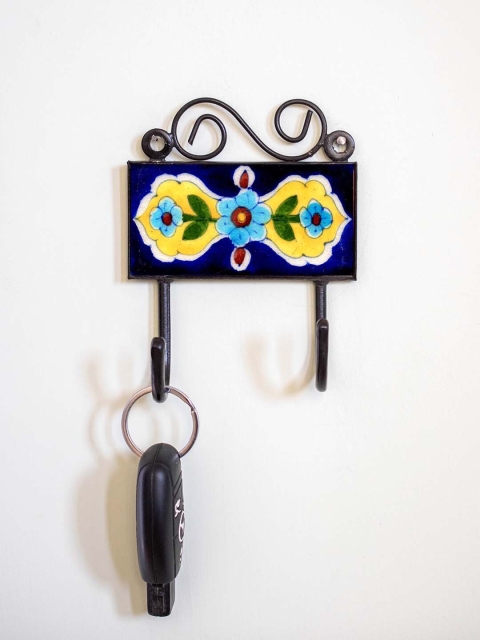 

Neerja Blue & Yellow Handmade Wall Tile Hook