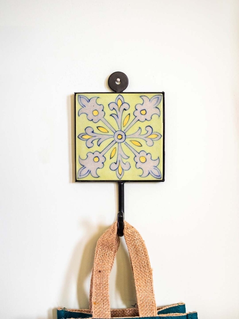 

Neerja Yellow & Pink Handmade Wall Tile Hook