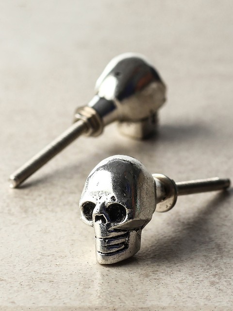

Neerja Set Of 2 Silver-Toned Metal Skull Drawer Dresser Cabinet Knob