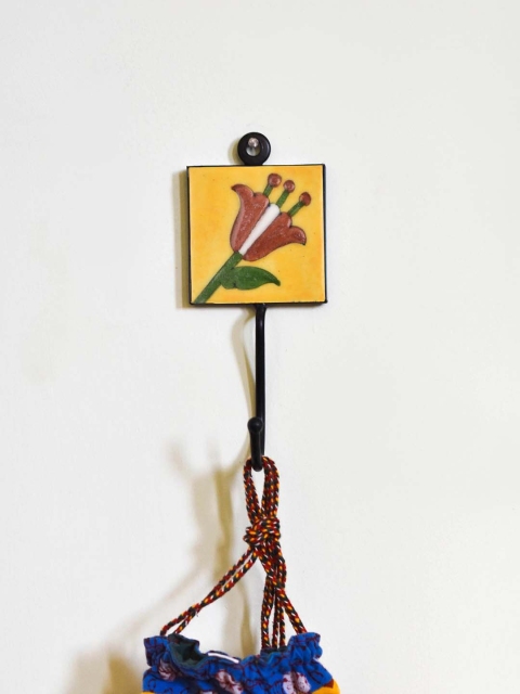 

Neerja Yellow & Brown Handmade Wall Tile Hook