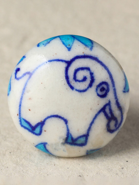 

Neerja White & Blue Blue Jaipur Pottery Handmade Cabinet Knobs