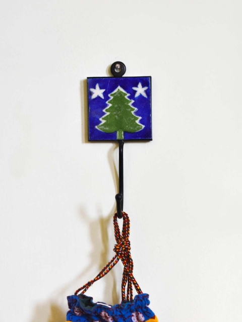 

Neerja Blue & Green Handmade Pottery Wall Tile Hook
