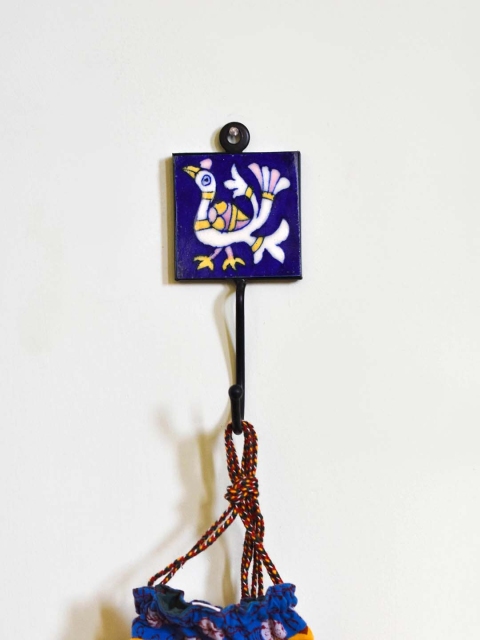 

Neerja Blue & White Handmade Pottery Wall Tile Hook