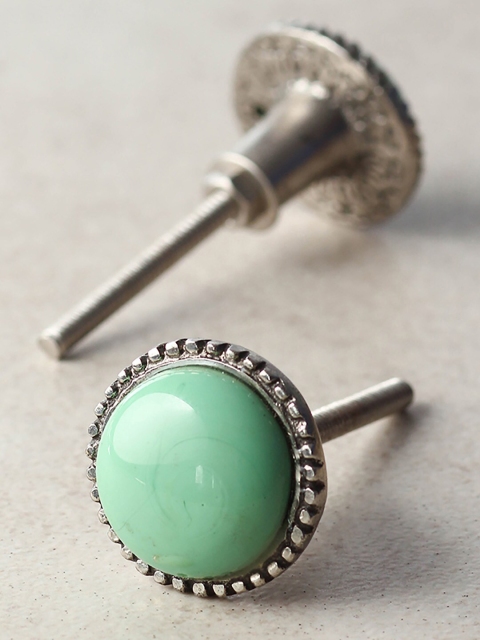 

Neerja Set Of 2 Green Round Metal Cabinet Knob, Grey