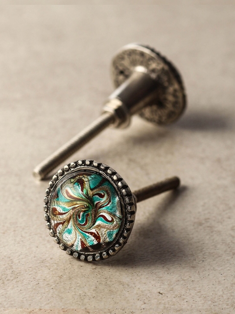 

Neerja Set Of 2 Multicolored Decorative Wardrobe Cabinet Metal Knob, Multi