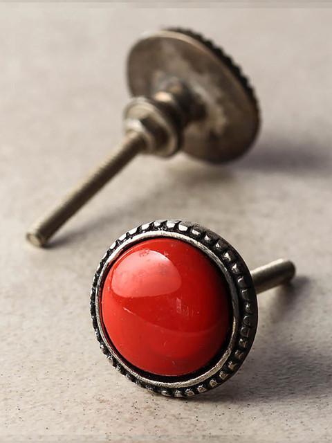 

Neerja Red Set Of 2 Round Metal Cabinet Knob