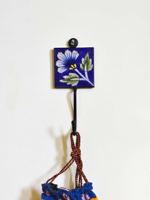 

Neerja Blue & Green Pottery Handmade Wall Tile Hook