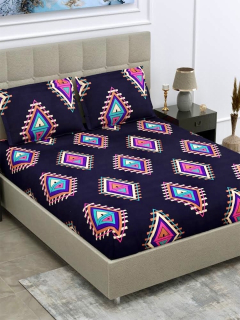 

DREAM WEAVERZ Unisex Purple Ethnic Motifs, Navy blue