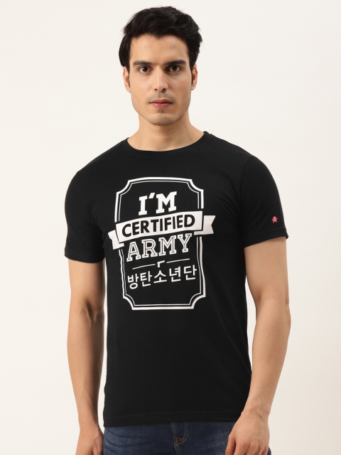

PRINTOCTOPUS Men Black & White Printed T-shirt