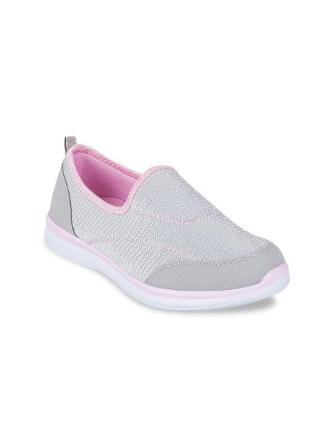 

Metro Women Grey Textured Slip-On Sneakers