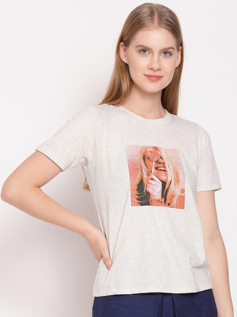 

Zink London Women Off-White Graphic Printed T-shirt