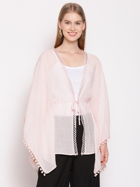 

Zink London Women Pink Tie-Up Shrug