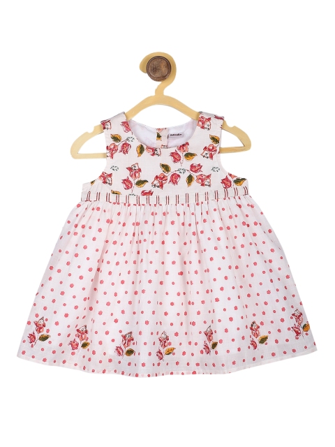 

Fabindia Girls White & Red Floral A-Line Dress