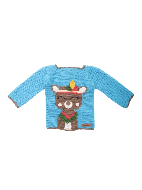 

The Original Knit Kids Blue & Brown Embroidered Pullover