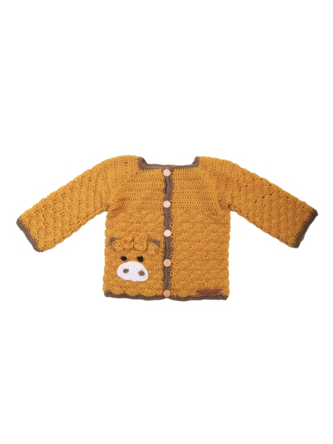 

The Original Knit Kids Mustard & Brown Embroidered Cardigan