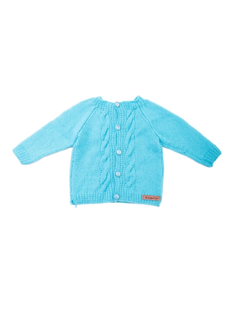 

The Original Knit Kids Blue Handmade Cable Knit Cardigan