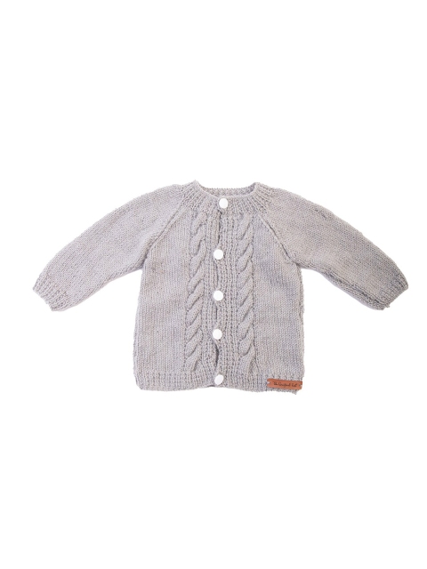 

The Original Knit Unisex Kids Grey Cable Knit Cardigan