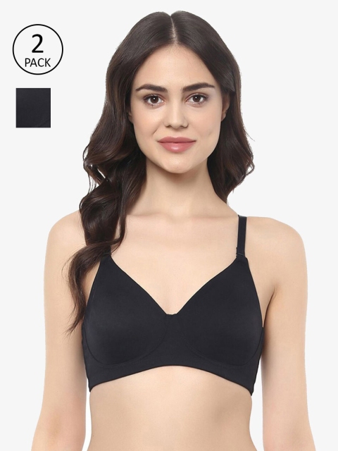 

Soie Black Pack of 2 Everyday Bra Full Coverage