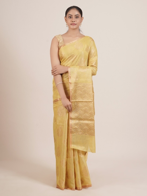

Pothys Golden Zari Tissue Saree, Gold